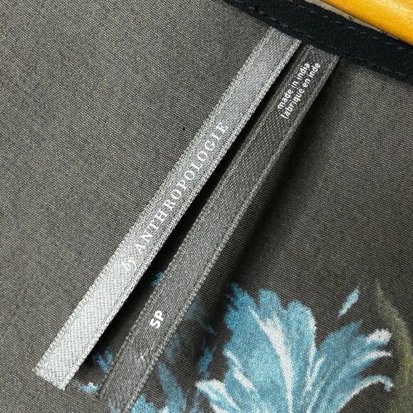 Anthropologie Dress Layered Sleeveless Size SP Sheer Strappy Floral Black - Picture 4 of 12